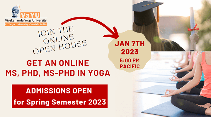 MS & PhD Yoga Program - Online Open House Jan 7th, 2023 - Vivekananda Yoga  University, VaYU